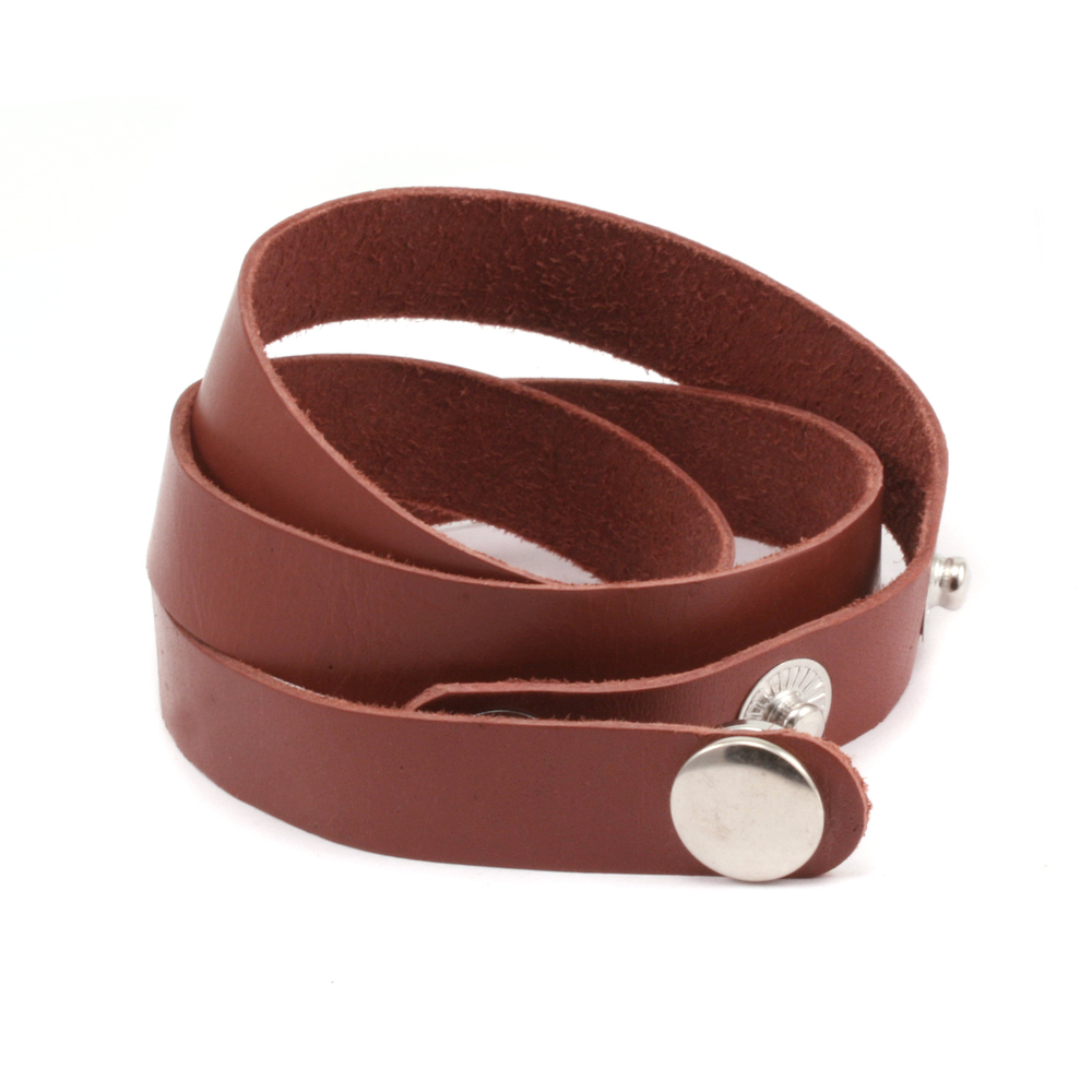 Leather & Faux Leather Stampable Leather Wrap Around Bracelet 1/2" Adjustable, Rust